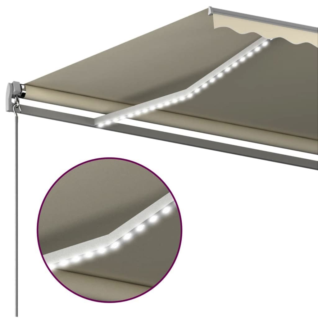 Tenda Automatica con Sensore Vento e LED 400x350 cm Crema