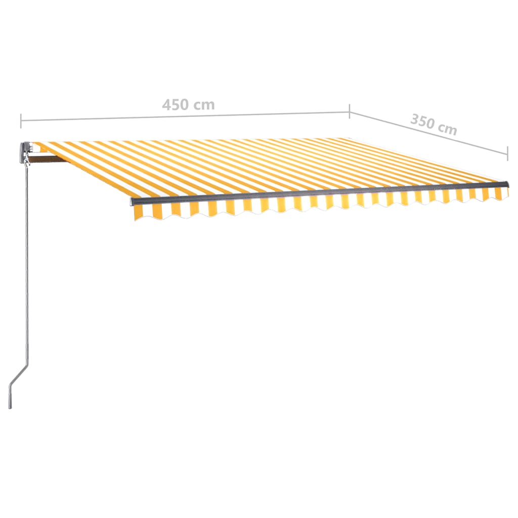 Tenda da Sole Manuale Autoportante 450x350 cm Gialla/Bianca