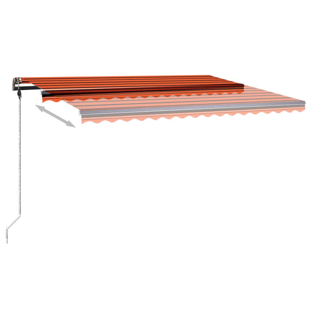 Tenda da Sole Retrattile Manuale LED 450x350 cm Arancio Marrone