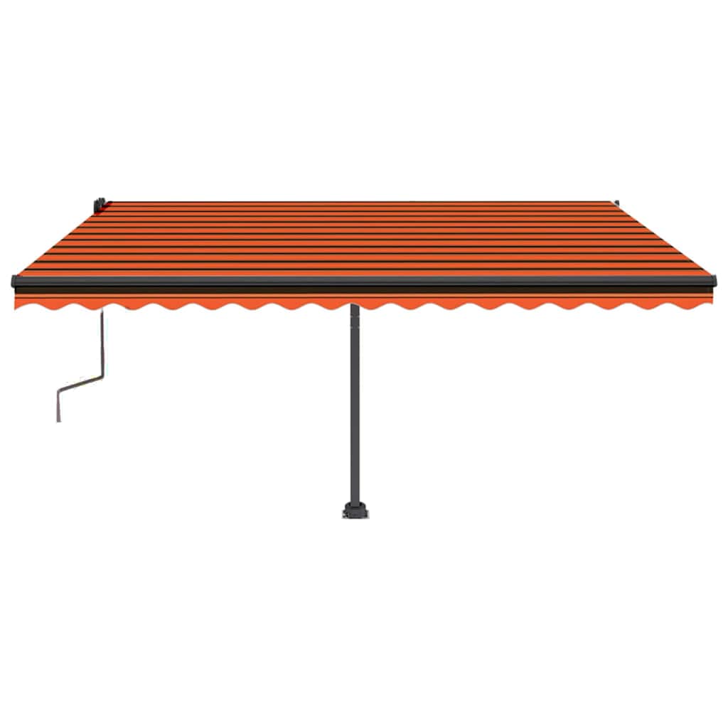 Tenda da Sole Retrattile Manuale LED 450x350 cm Arancio Marrone