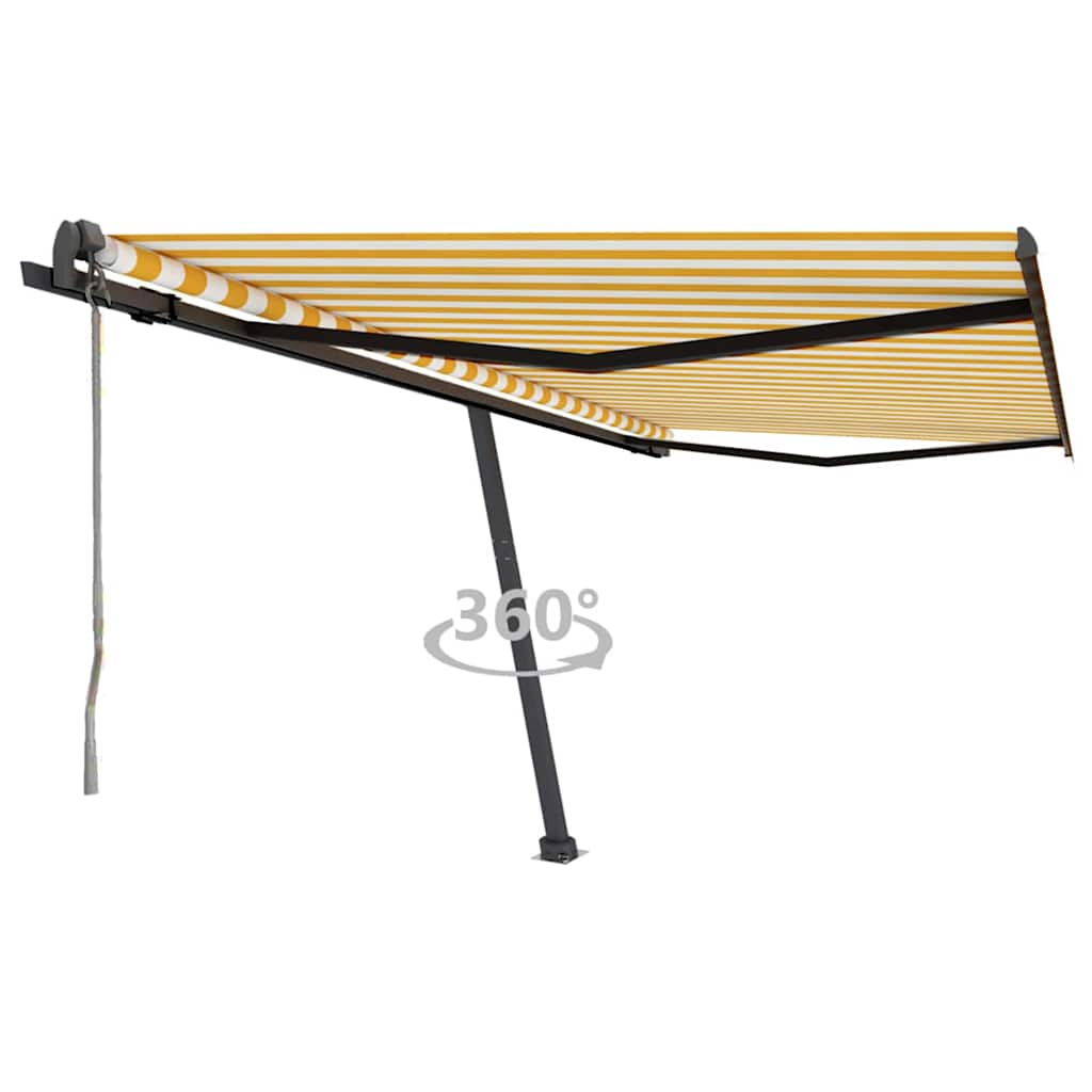 Tenda da Sole Autoportante Automatica 450x350 cm Gialla Bianca
