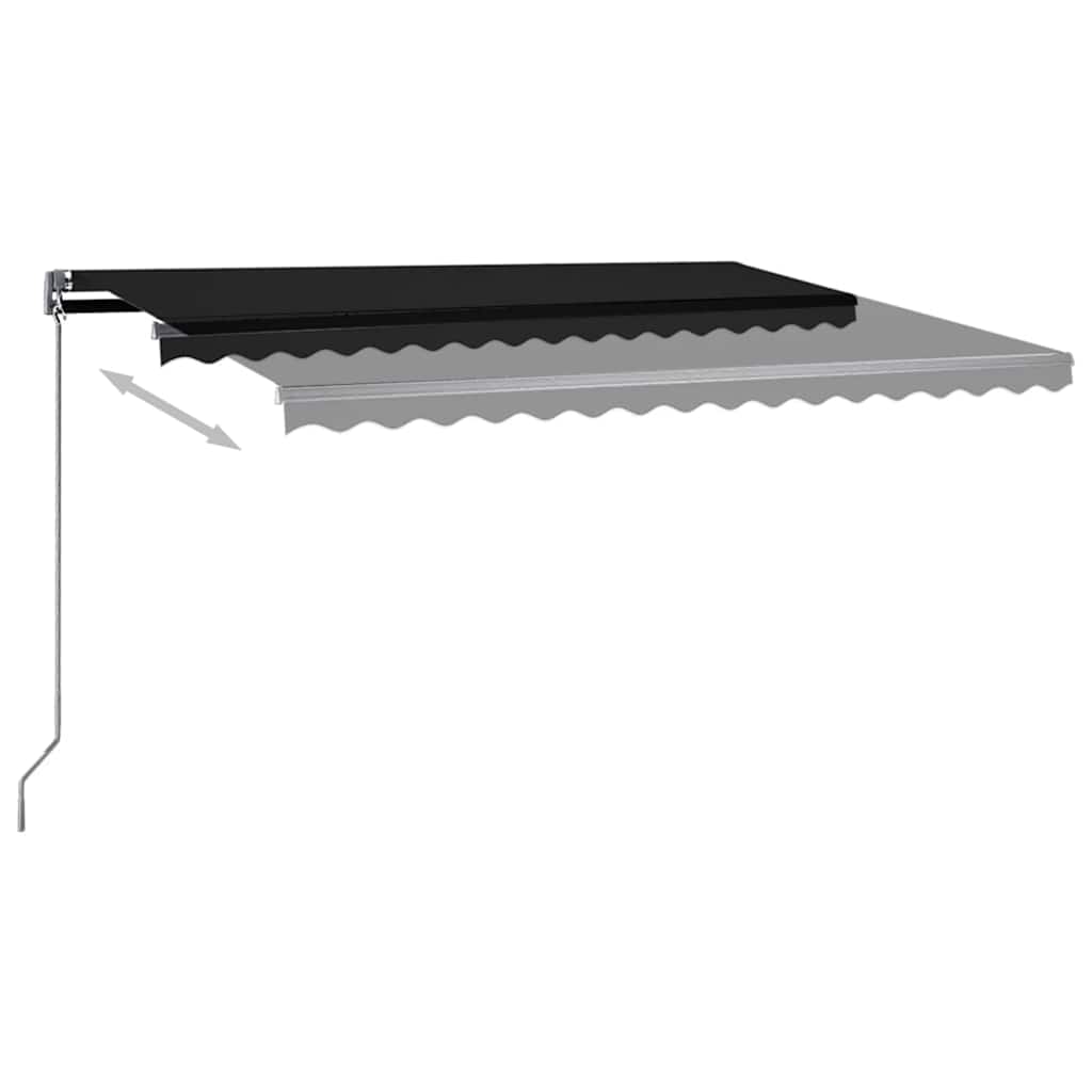 Tenda Sole Retrattile Automatica con Palo 450x350 cm Antracite