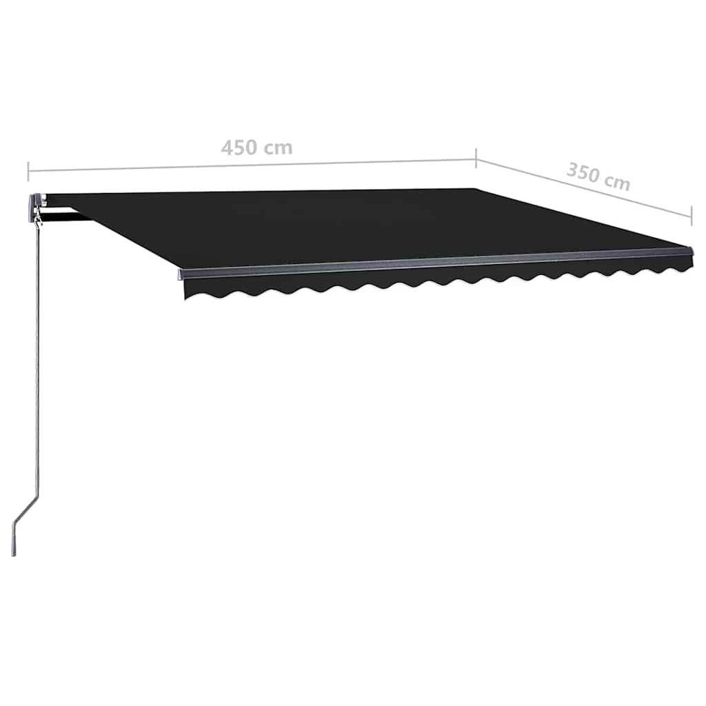 Tenda Sole Retrattile Automatica con Palo 450x350 cm Antracite