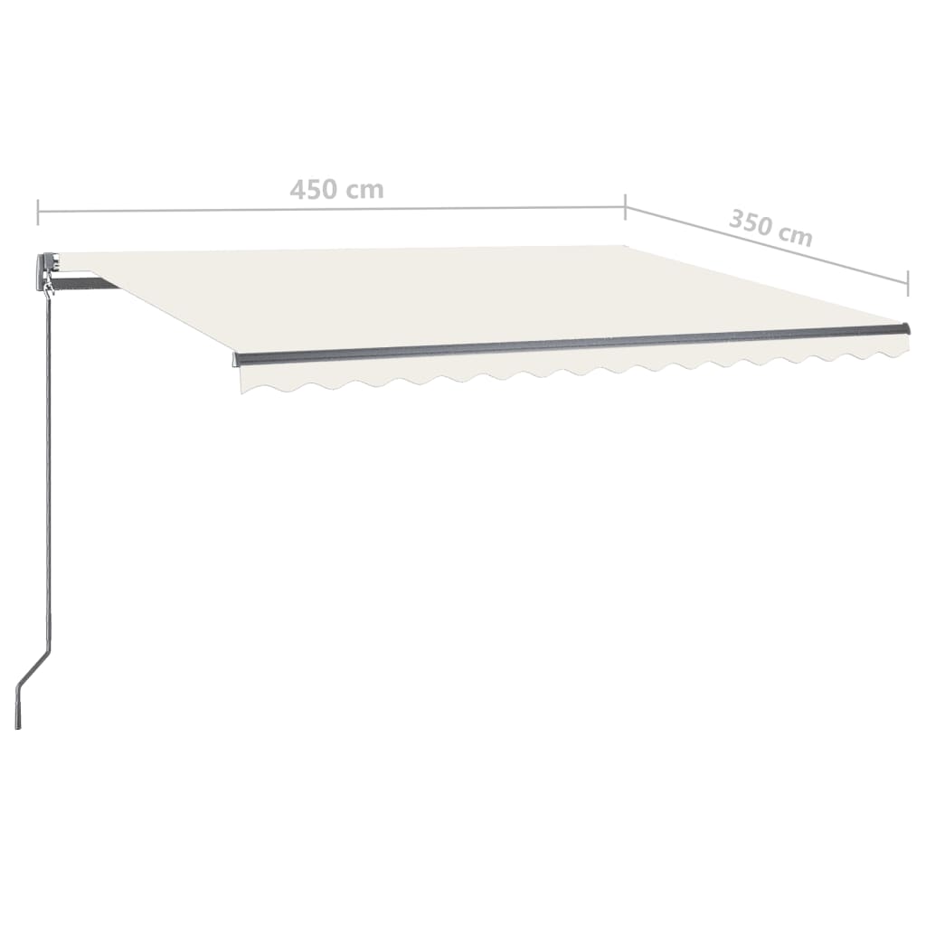 Tenda Automatica con Sensore Vento e LED 450x350 cm Crema