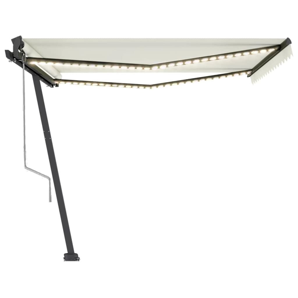 Tenda Automatica con Sensore Vento e LED 450x350 cm Crema