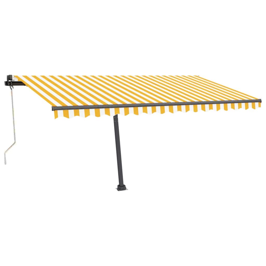 Tenda Automatica Sensore Vento e LED 450x350 cm Gialla Bianca