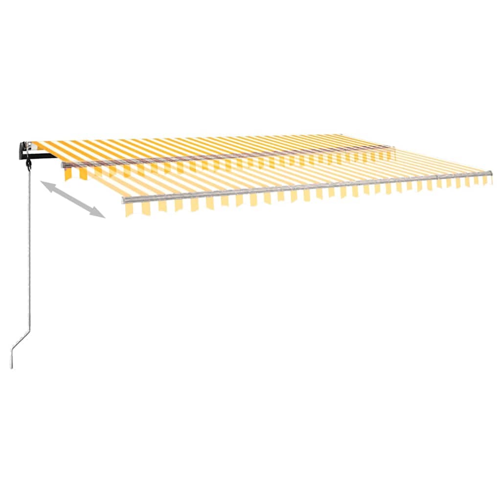 Tenda da Sole Autoportante Manuale 500x350 cm Gialla Bianca