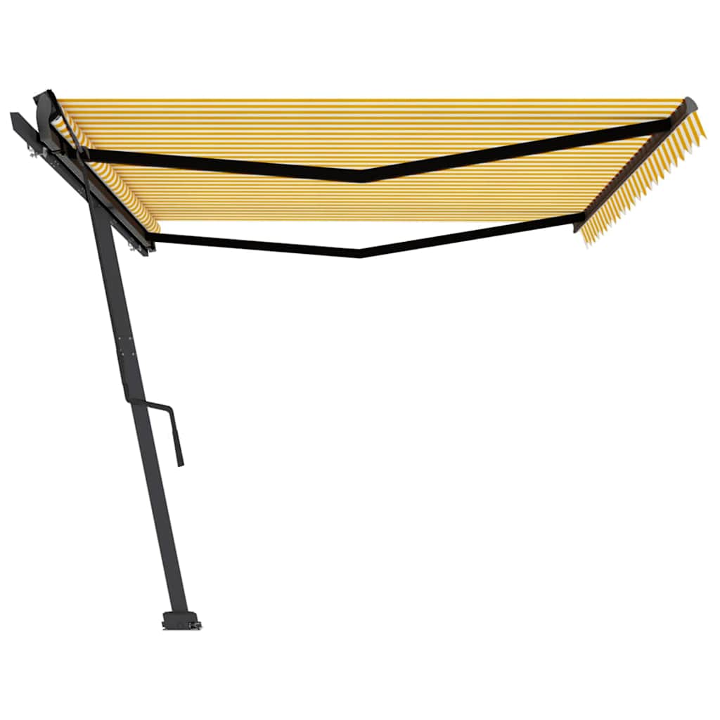 Tenda da Sole Autoportante Manuale 500x350 cm Gialla Bianca