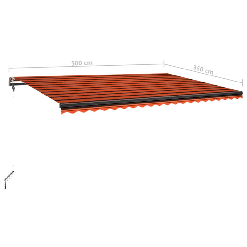 Tenda da Sole Manuale Retrattile 500x350 cm Arancione/Marrone