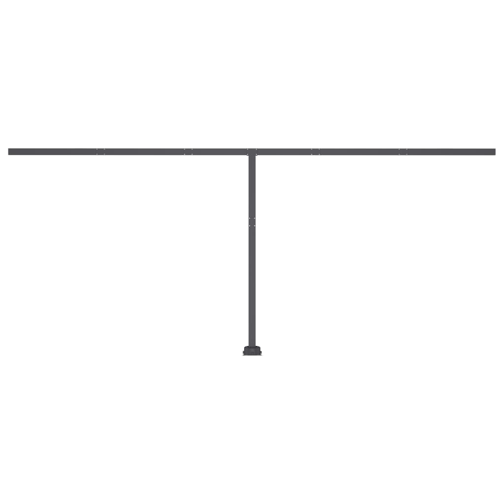Tenda da Sole Retrattile Manuale LED 500x350 cm Blu e Bianca