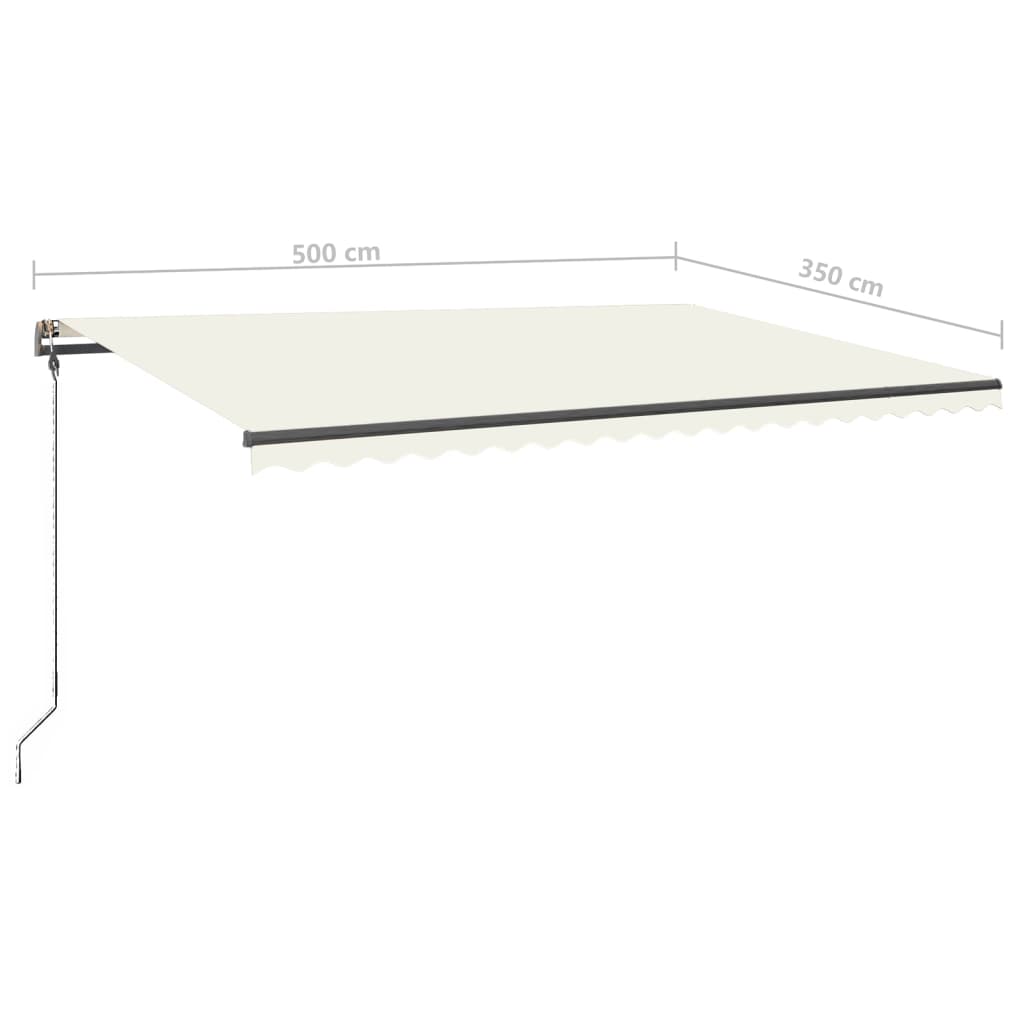 Tenda da Sole Retrattile Manuale LED 500x350 cm Crema