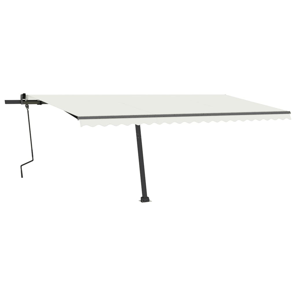 Tenda da Sole Retrattile Manuale LED 500x350 cm Crema