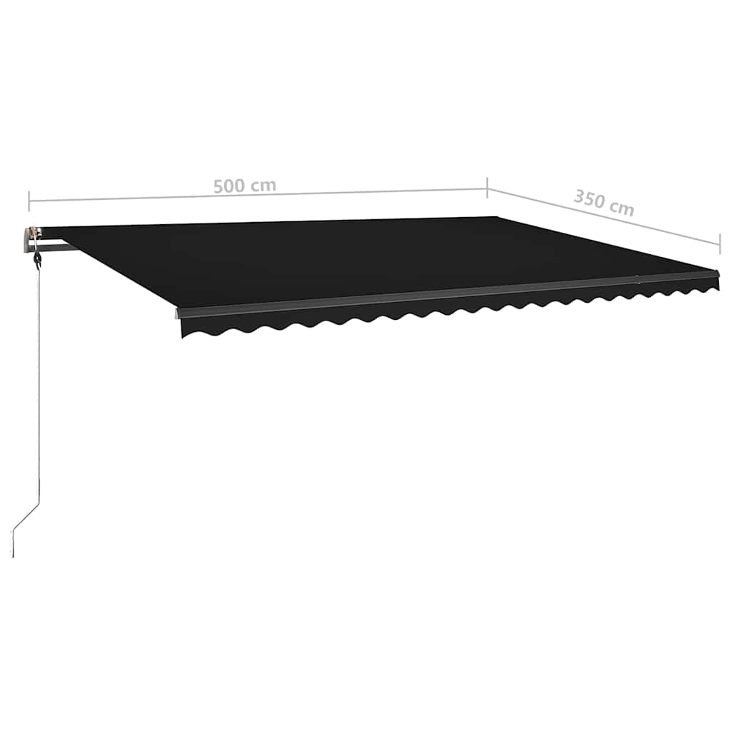Tenda da Sole Retrattile Manuale con LED 500x350 cm Antracite