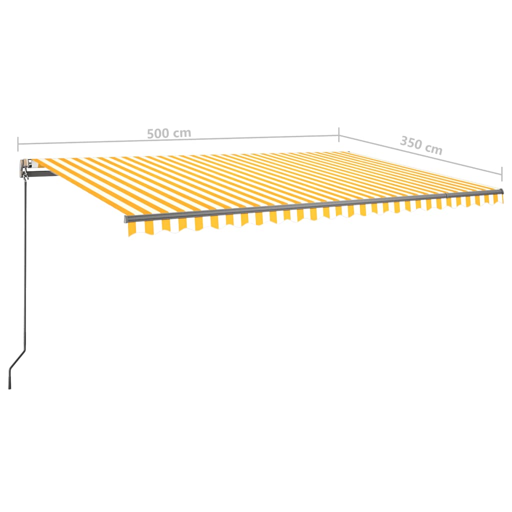 Tenda da Sole Autoportante Automatica 500x350 cm Gialla Bianca