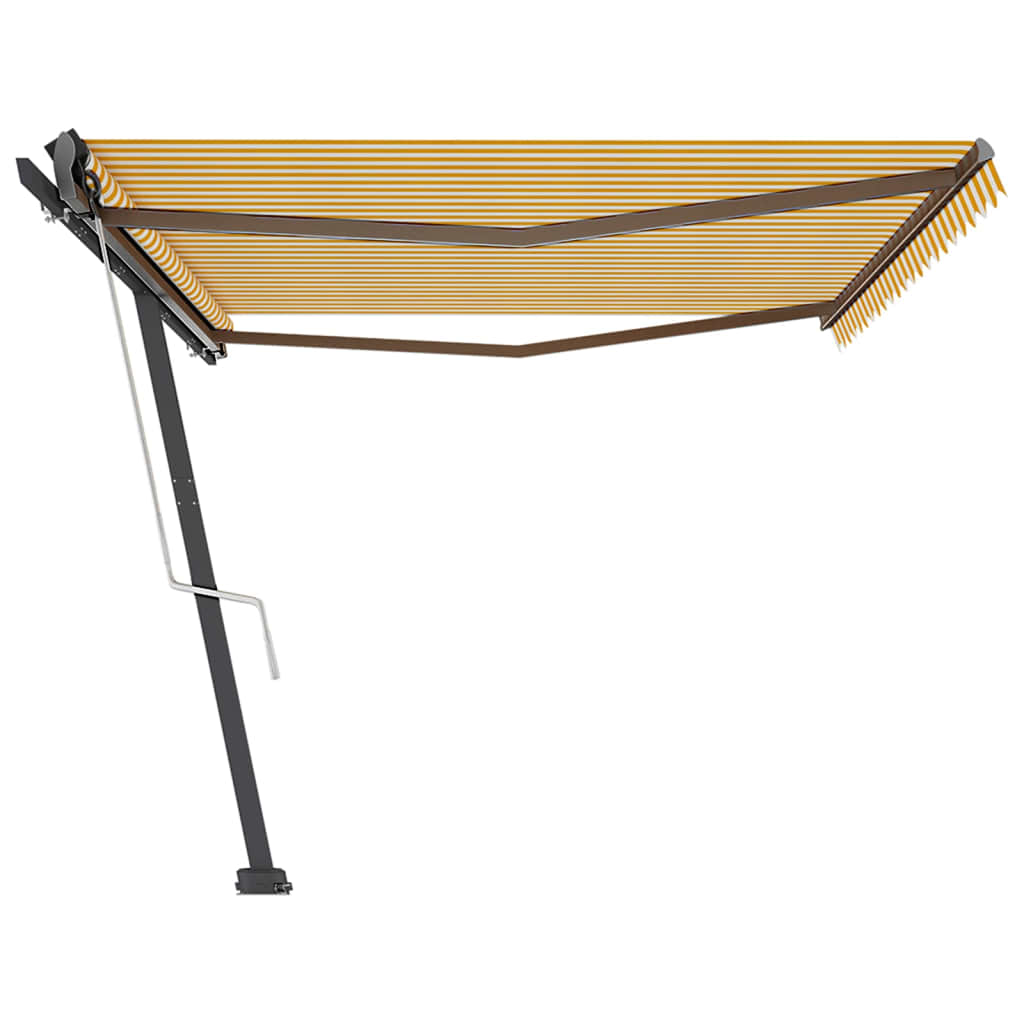 Tenda da Sole Autoportante Automatica 500x350 cm Gialla Bianca