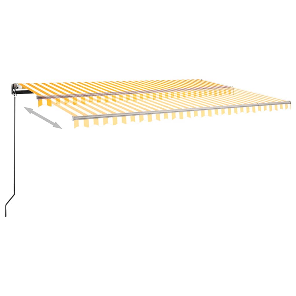 Tenda Automatica Sensore Vento e LED 500x350 cm Gialla Bianca