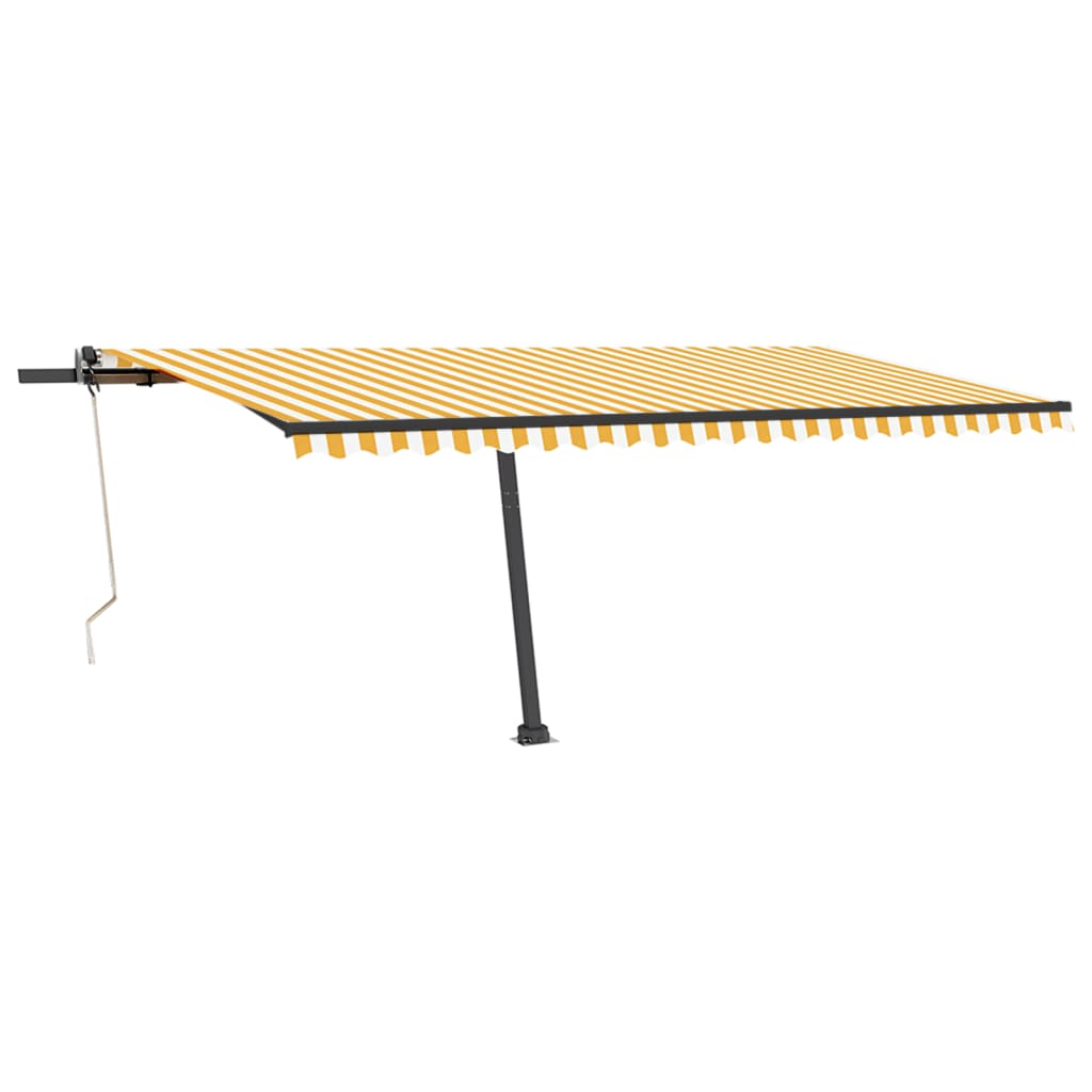 Tenda Automatica Sensore Vento e LED 500x350 cm Gialla Bianca