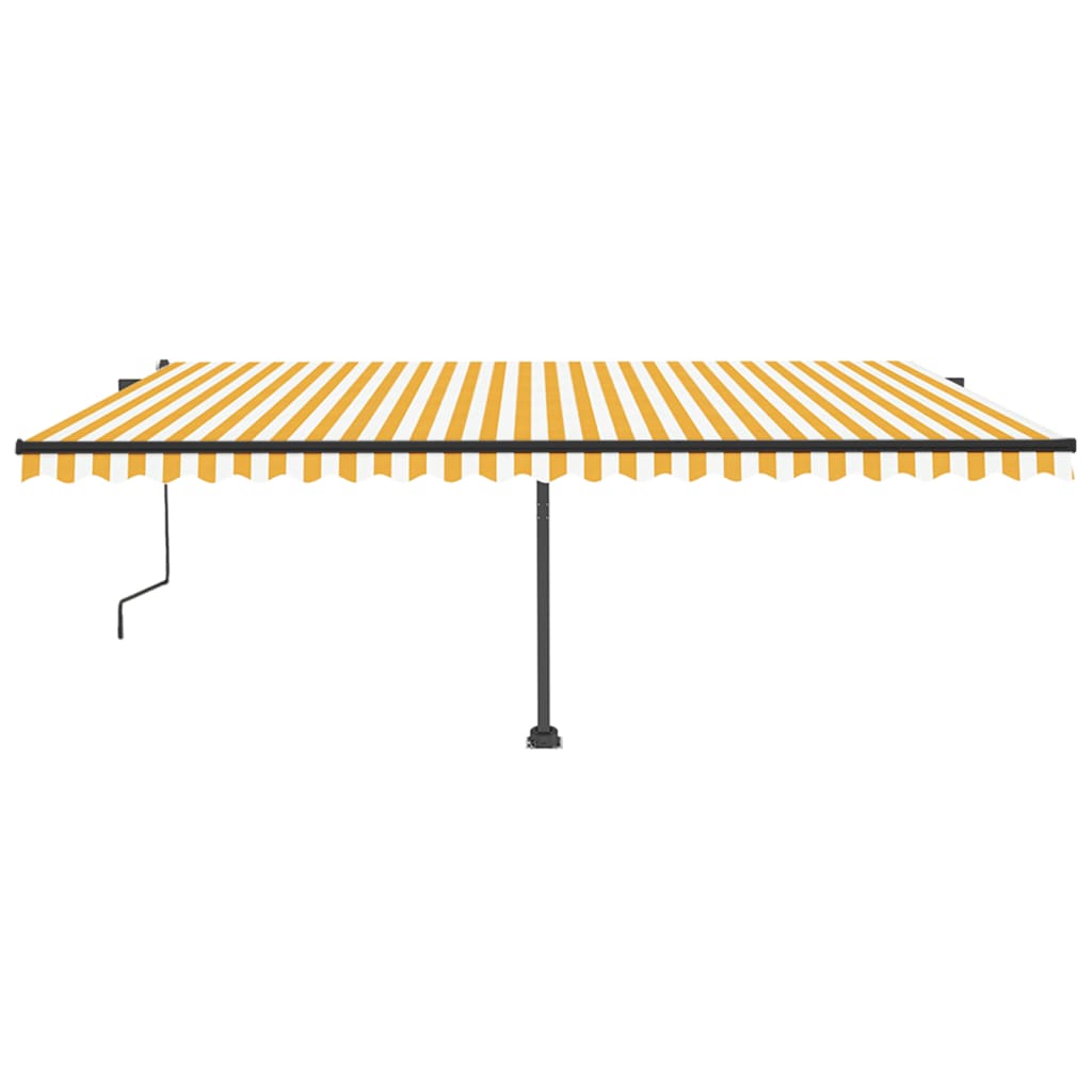 Tenda Automatica Sensore Vento e LED 500x350 cm Gialla Bianca