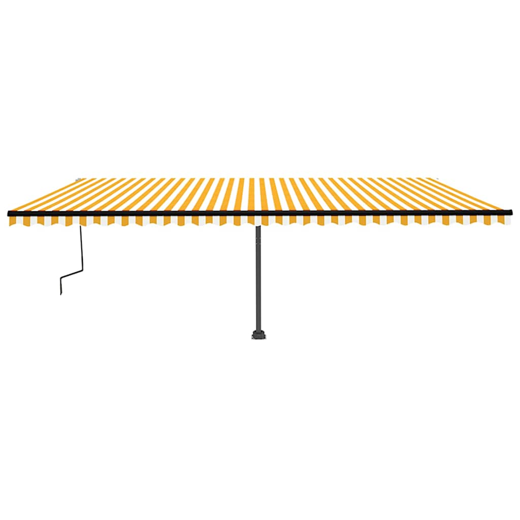 Tenda da Sole Autoportante Manuale 600x350 cm Gialla Bianca