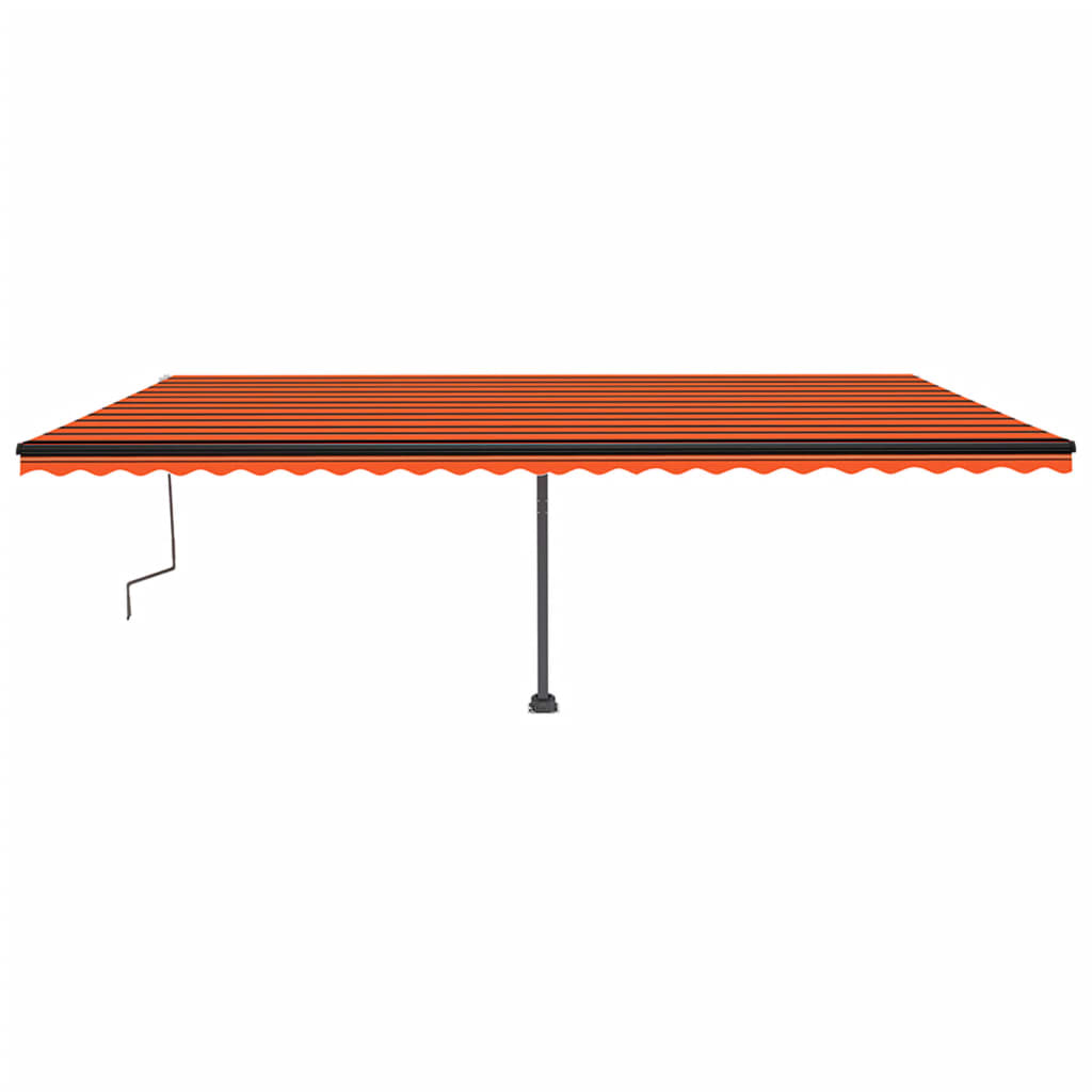 Tenda da Sole Autoportante Manuale 600x350cm Arancione/Marrone