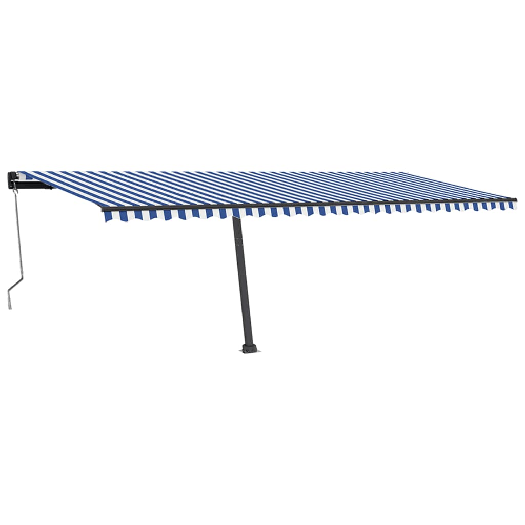 Tenda da Sole Autoportante Automatica 600x350 cm Blu Bianca