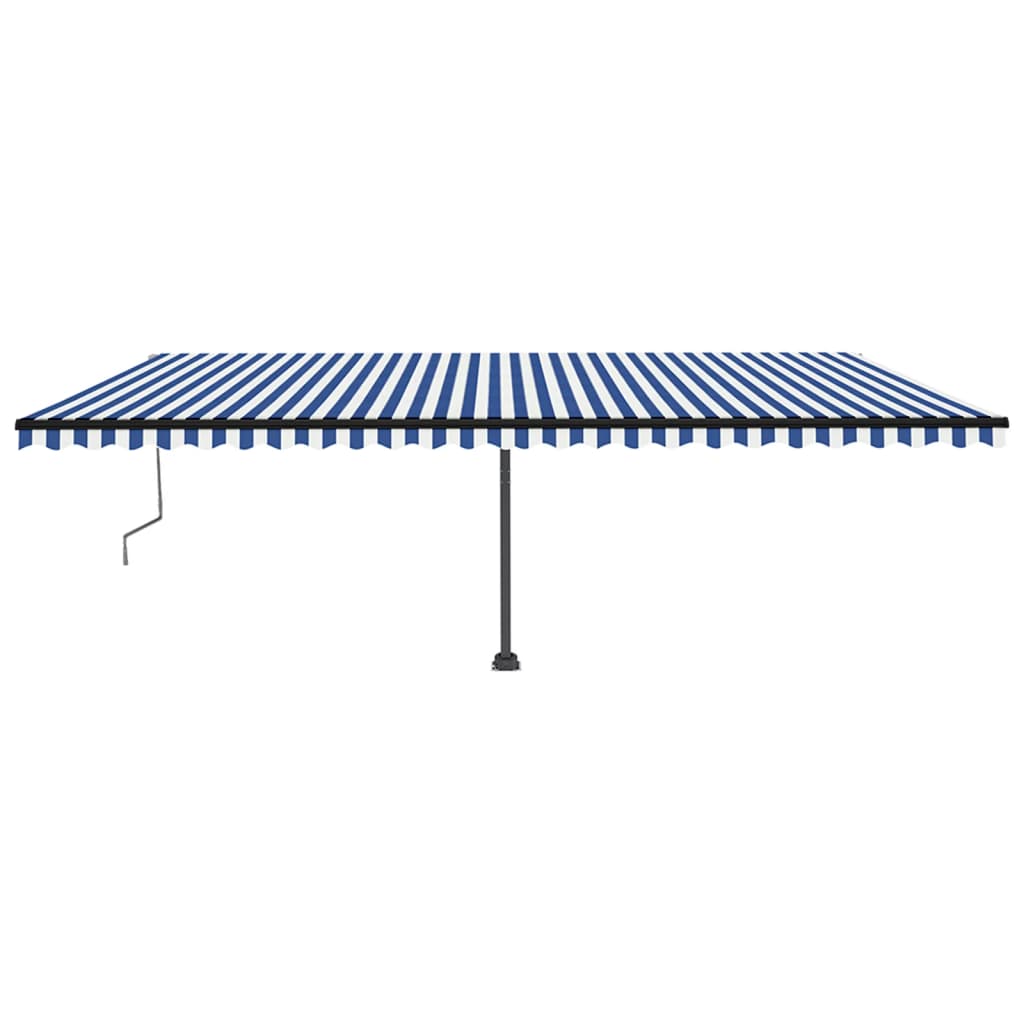 Tenda da Sole Autoportante Automatica 600x350 cm Blu Bianca