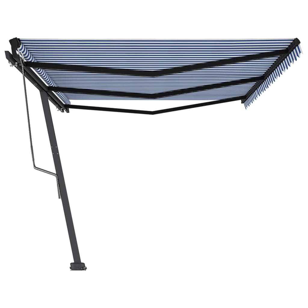 Tenda da Sole Autoportante Automatica 600x350 cm Blu Bianca