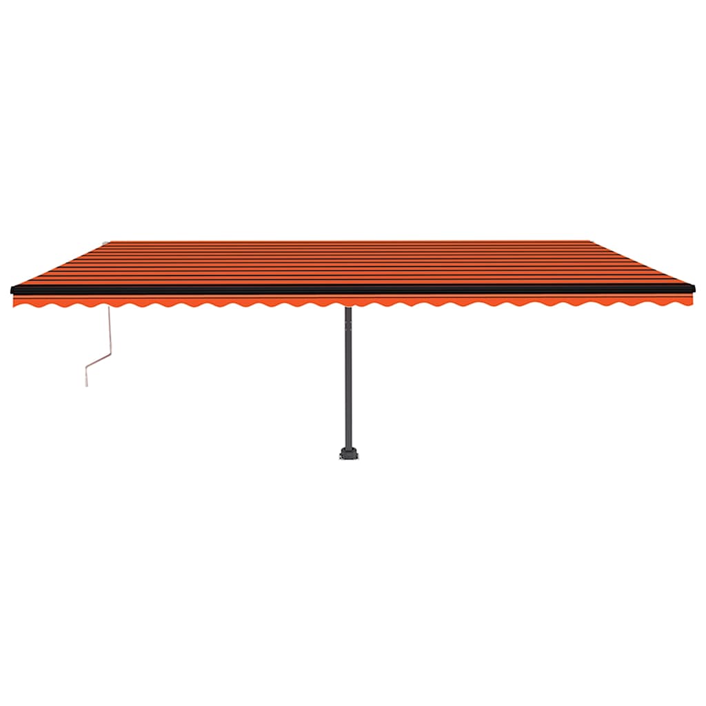 Tenda Automatica Sensore Vento e LED 600x350 cm Arancio Marrone