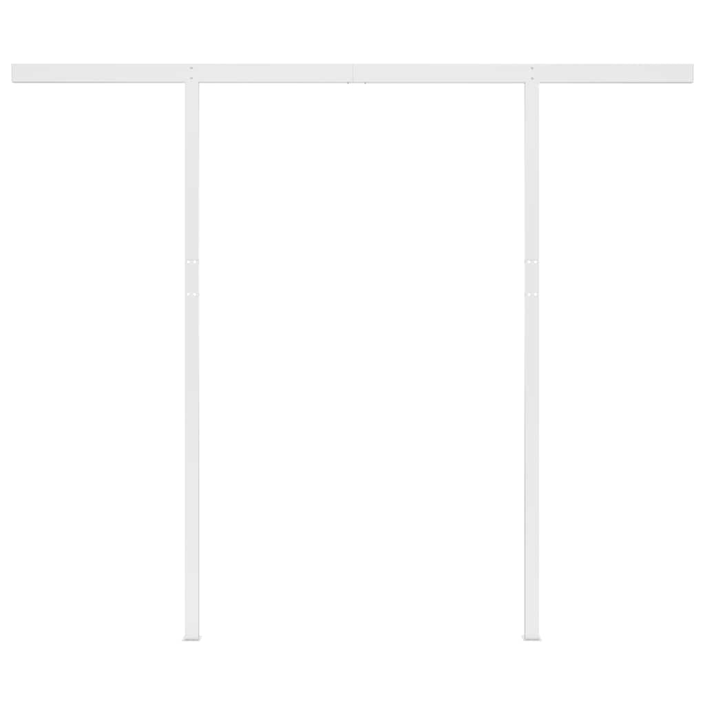 Tenda da Sole Retrattile Manuale con Pali 3x2,5 m Blu e Bianca