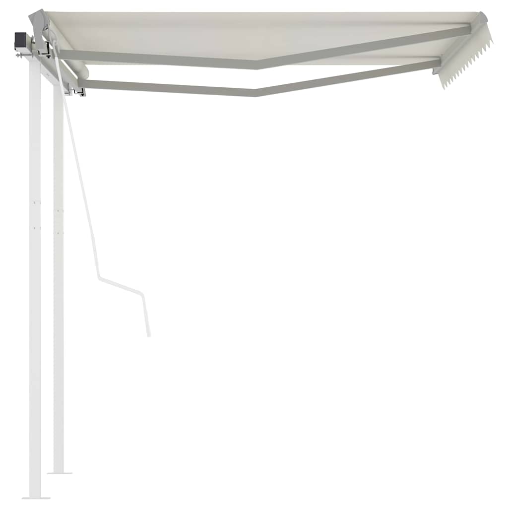 Tenda da Sole Retrattile Automatica con Pali 3x2,5 m Crema