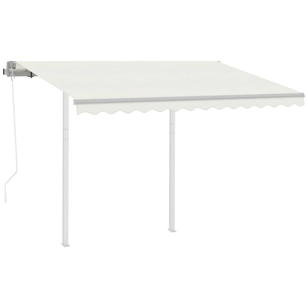 Tenda da Sole Retrattile Automatica con Pali 3x2,5 m Crema