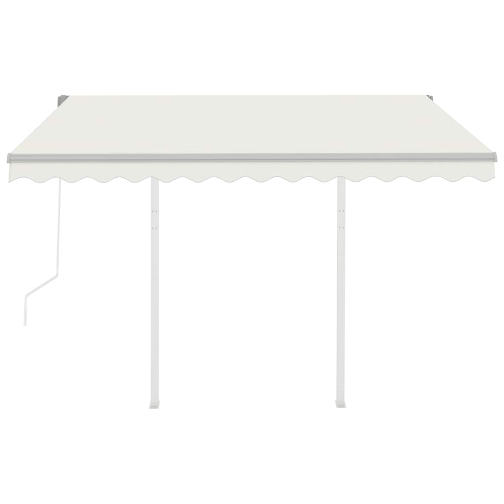 Tenda da Sole Retrattile Automatica con Pali 3x2,5 m Crema