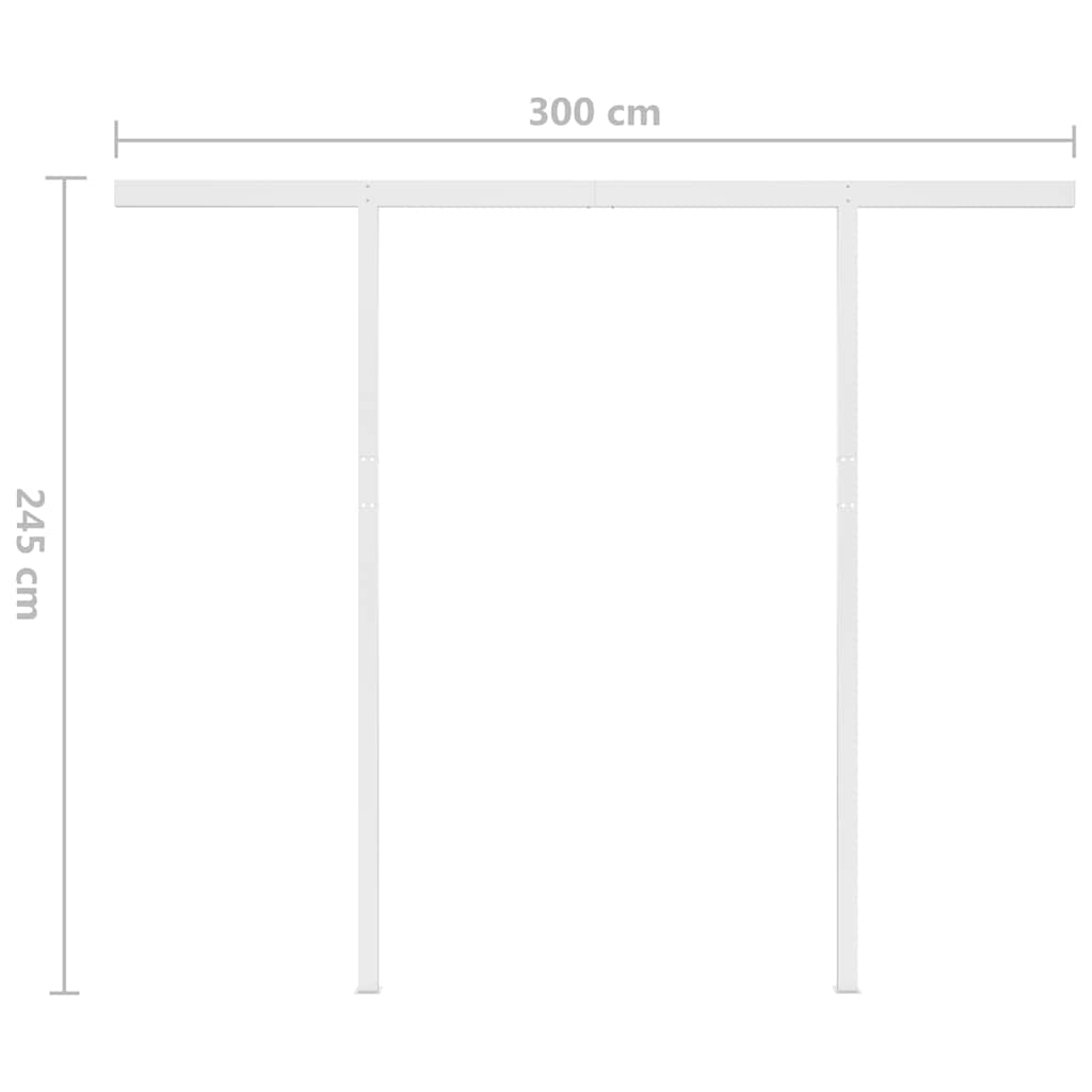 Tenda da Sole Retrattile Automatica e Pali 3x2,5m Gialla Bianca
