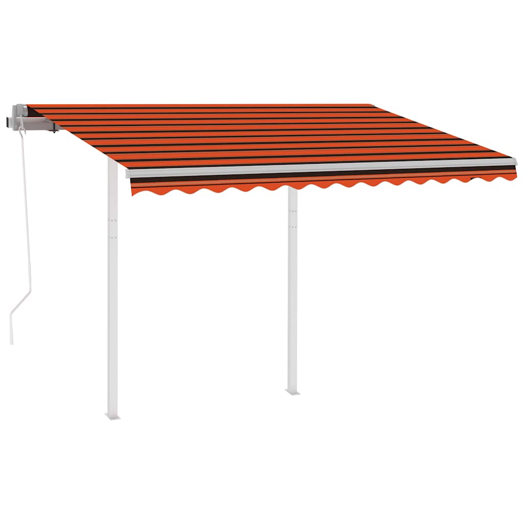 Tenda da Sole Retrattile Automatica Pali 3x2,5m Arancio Marrone
