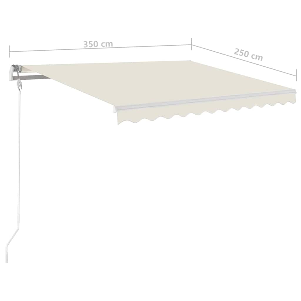 Tenda retrattile crema 350 x 250 cm con LED solari
