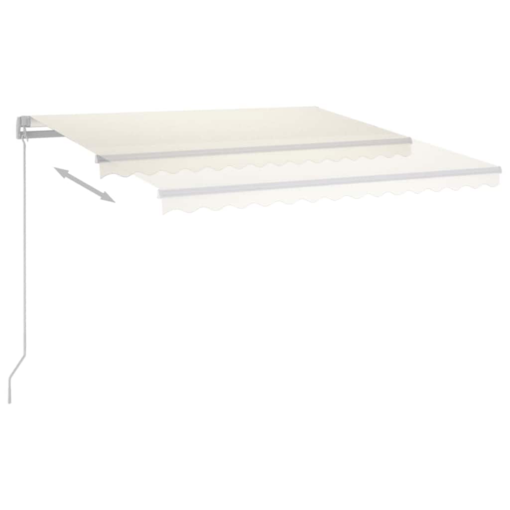 Tenda da Sole Retrattile Automatica con Pali 3,5x2,5 m Crema