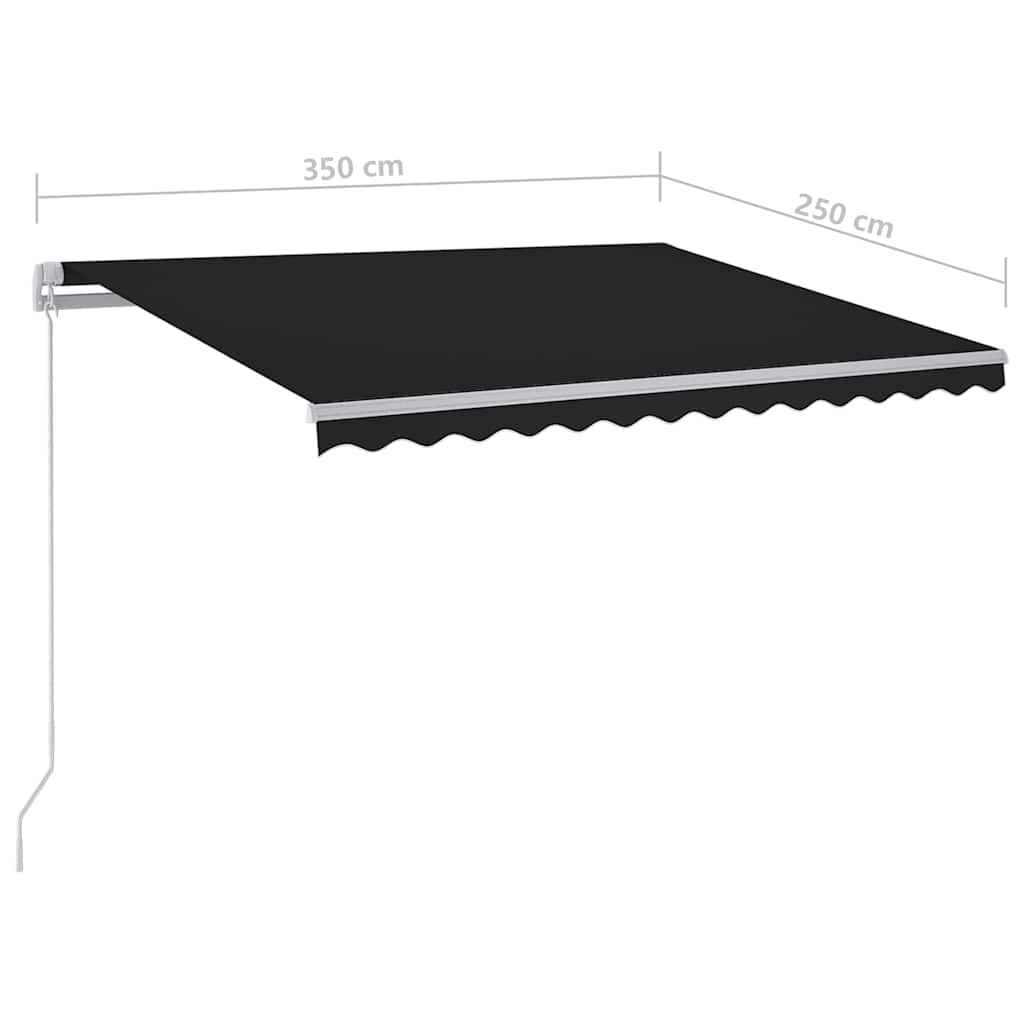 Tenda da Sole Retrattile Automatica con Pali 3,5x2,5m Antracite