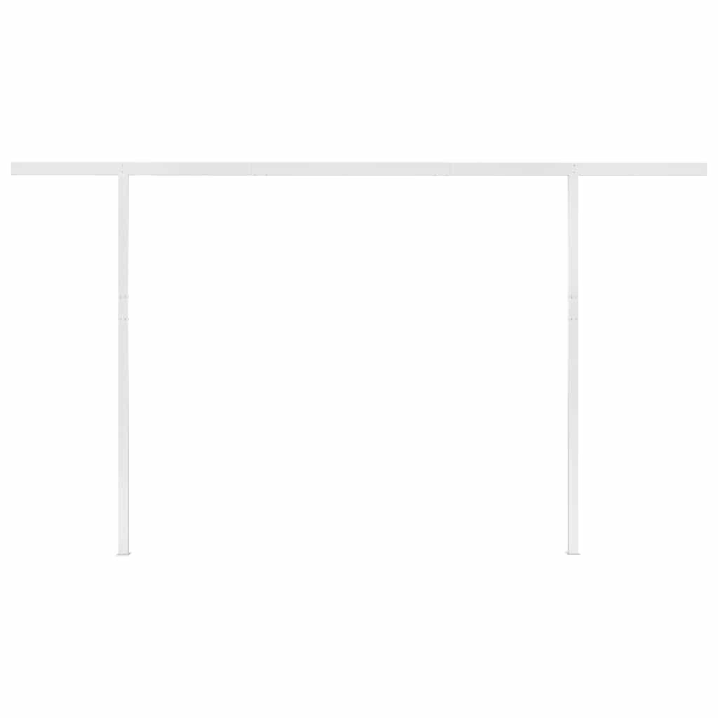 Tenda da Sole Retrattile Automatica con Pali 4x3 m Blu e Bianca
