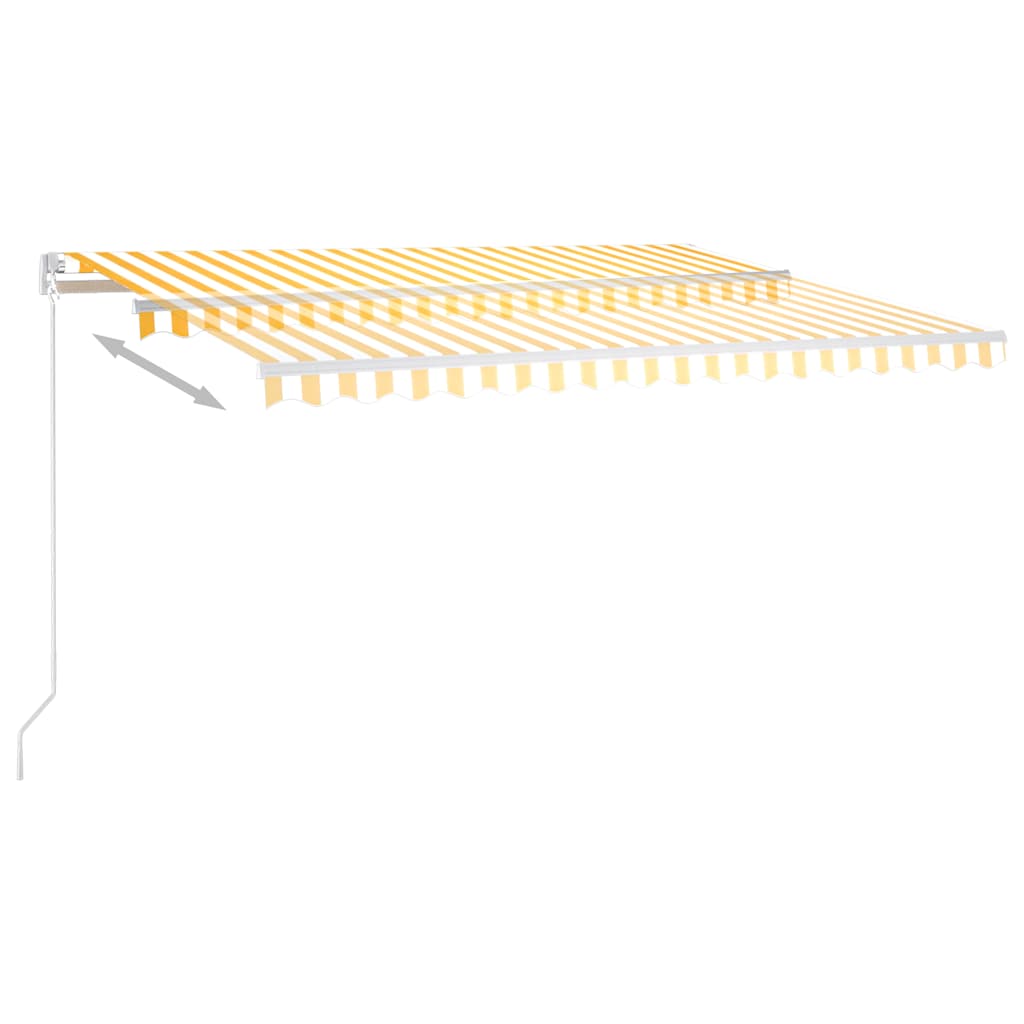 Tenda Automatica con Sensore Vento LED 4x3 m Gialla e Bianca