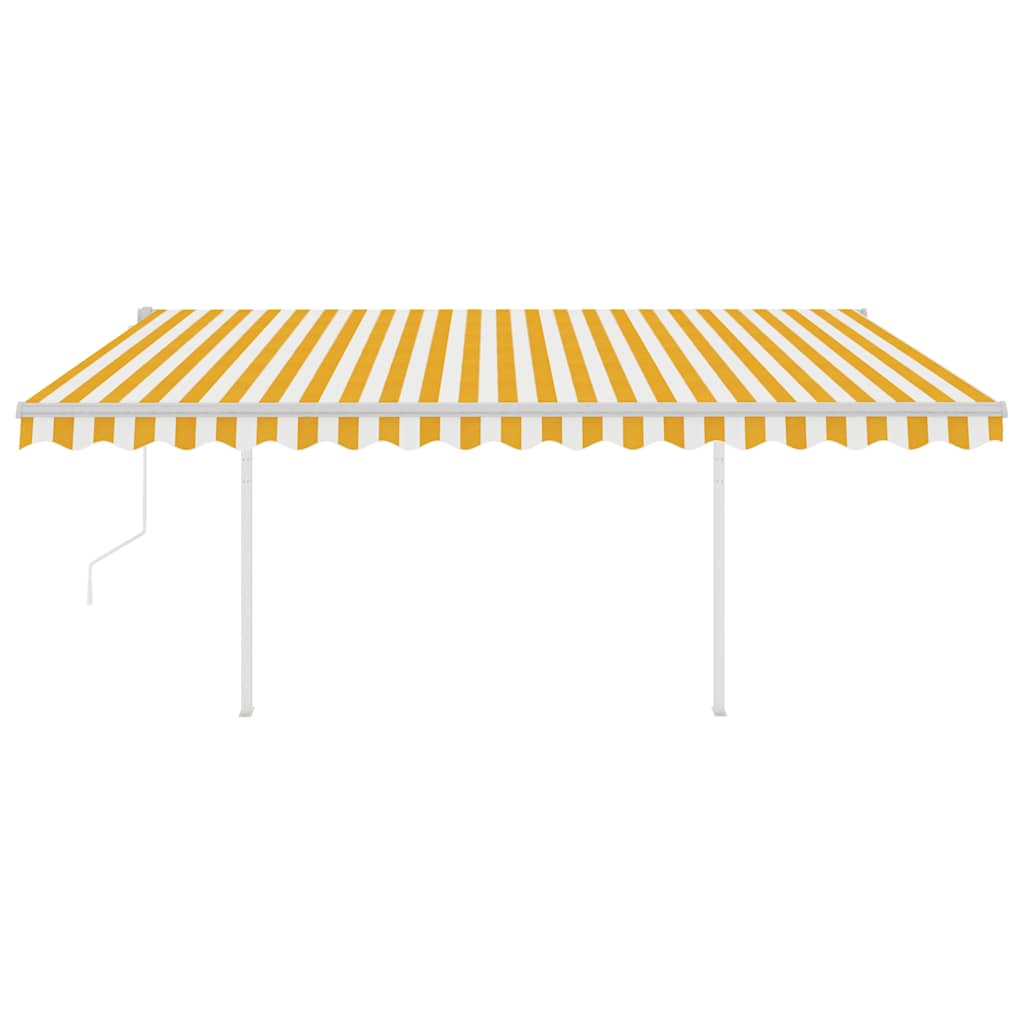 Tenda Automatica con Sensore Vento LED 4x3 m Gialla e Bianca