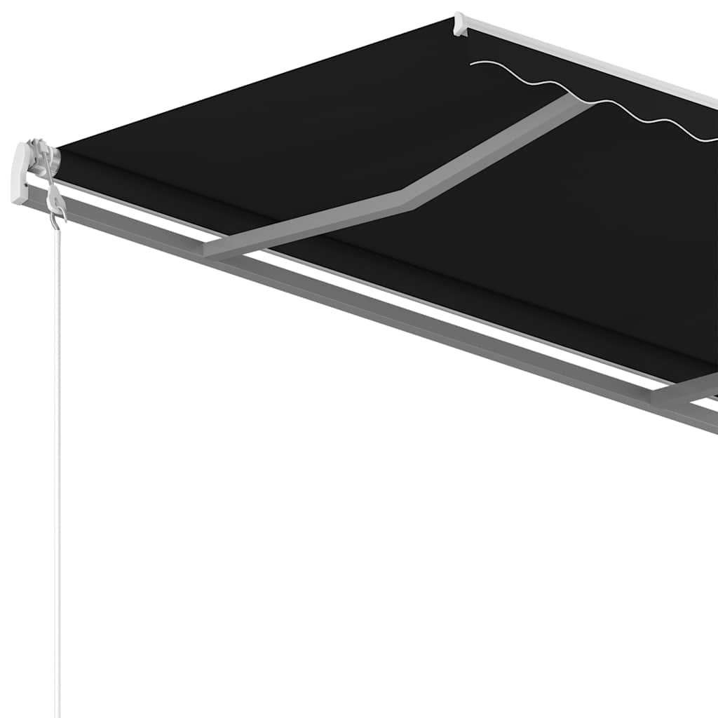 Tenda da Sole Retrattile Manuale con Pali 4,5x3 m Antracite