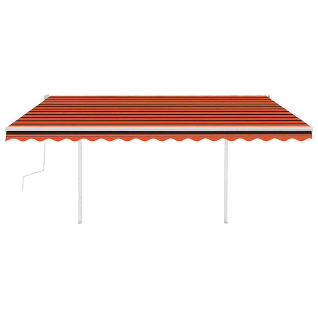 Tenda da Sole Retrattile Manuale Pali 4,5x3 m Arancio Marrone