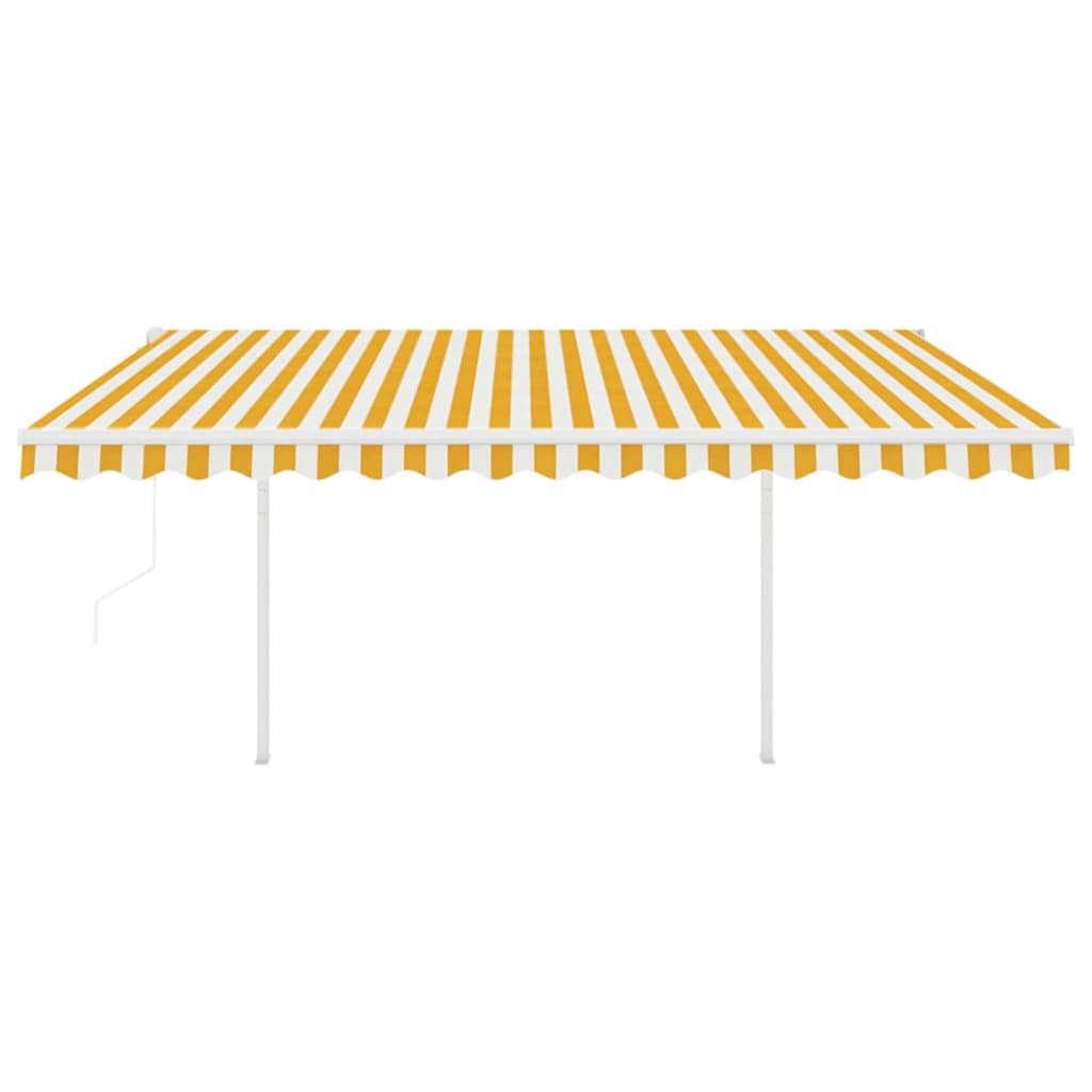 Tenda da Sole Retrattile Automatica Pali 4,5x3 m Gialla Bianca