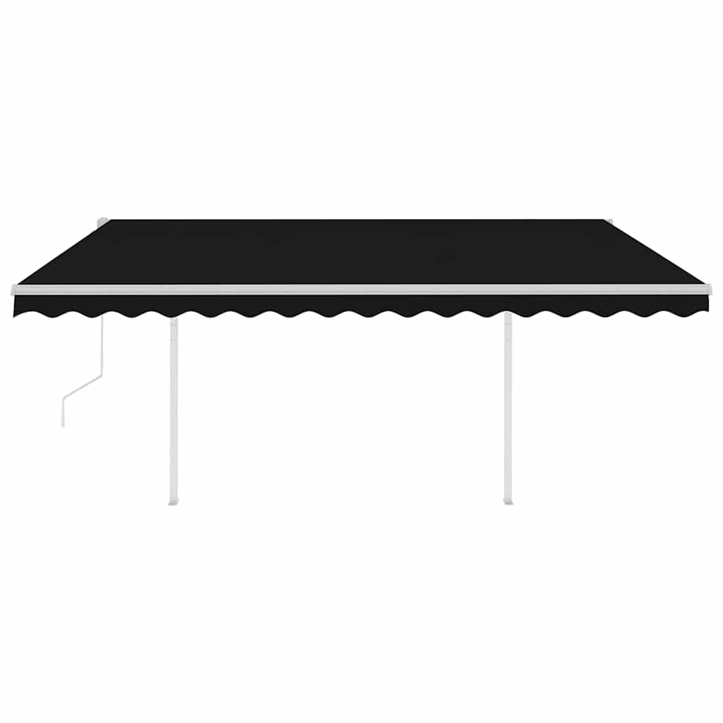 Tenda da Sole Retrattile Automatica con Pali 4,5x3 m Antracite