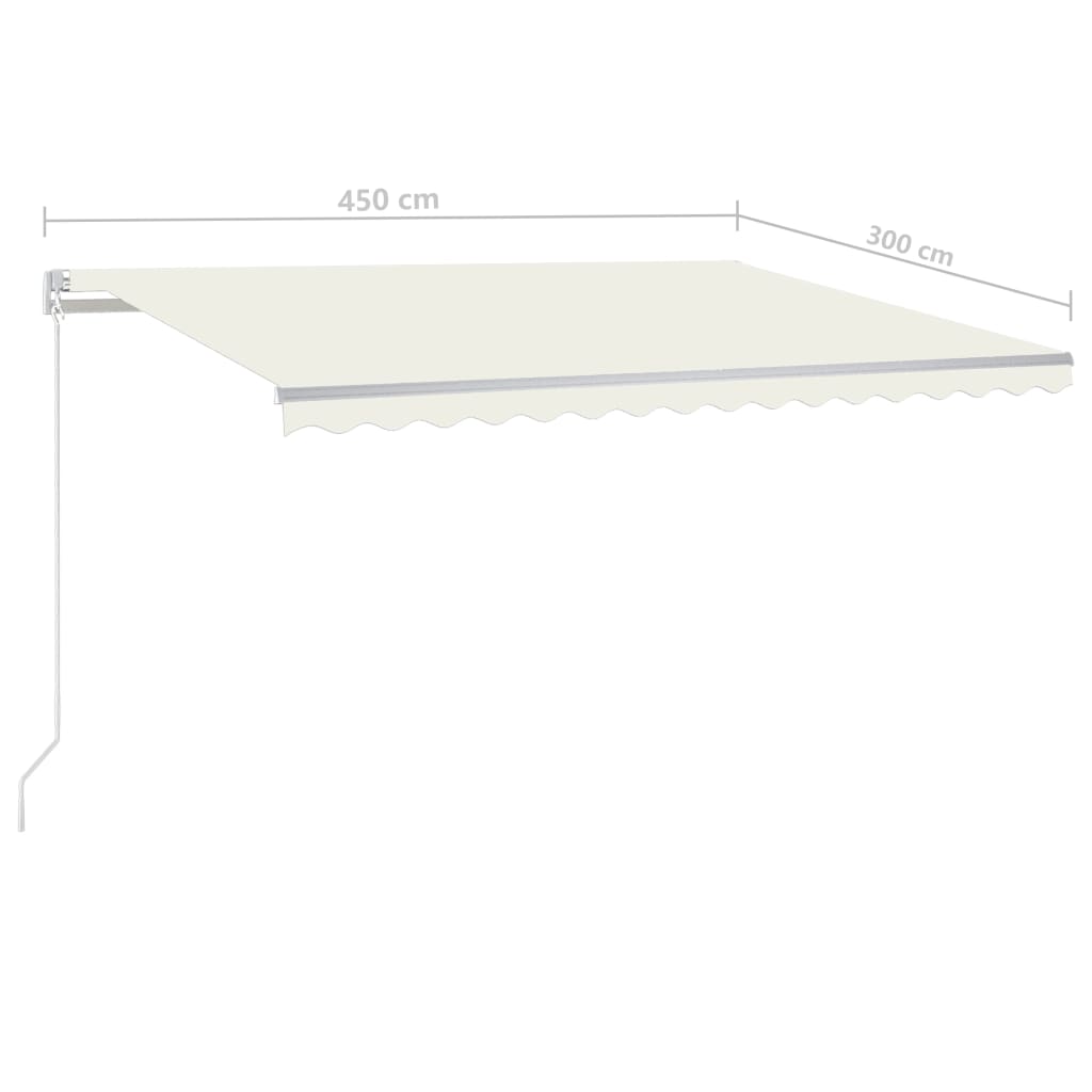 Tenda Automatica con Sensore Vento e LED 4,5x3 m Crema