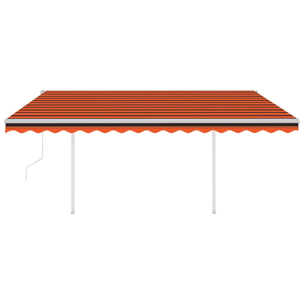 Tenda Automatica Sensore Vento e LED 4,5x3 m Arancio e Marrone