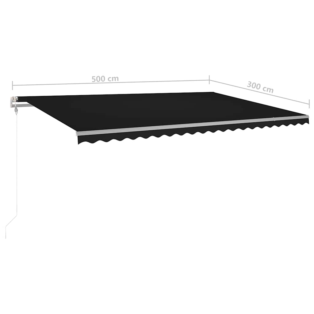 Tenda da Sole Retrattile Manuale con LED 5x3 m Antracite