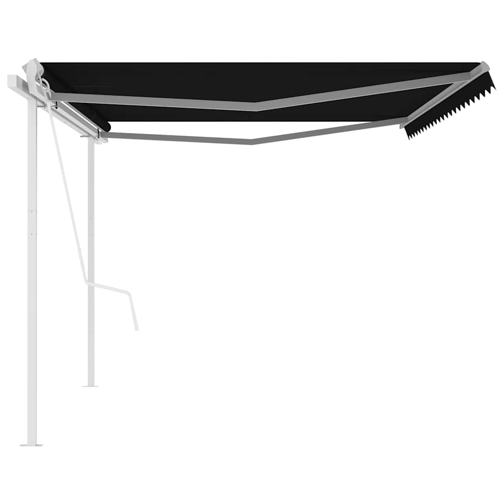 Tenda da Sole Retrattile Automatica con Pali 5x3 m Antracite