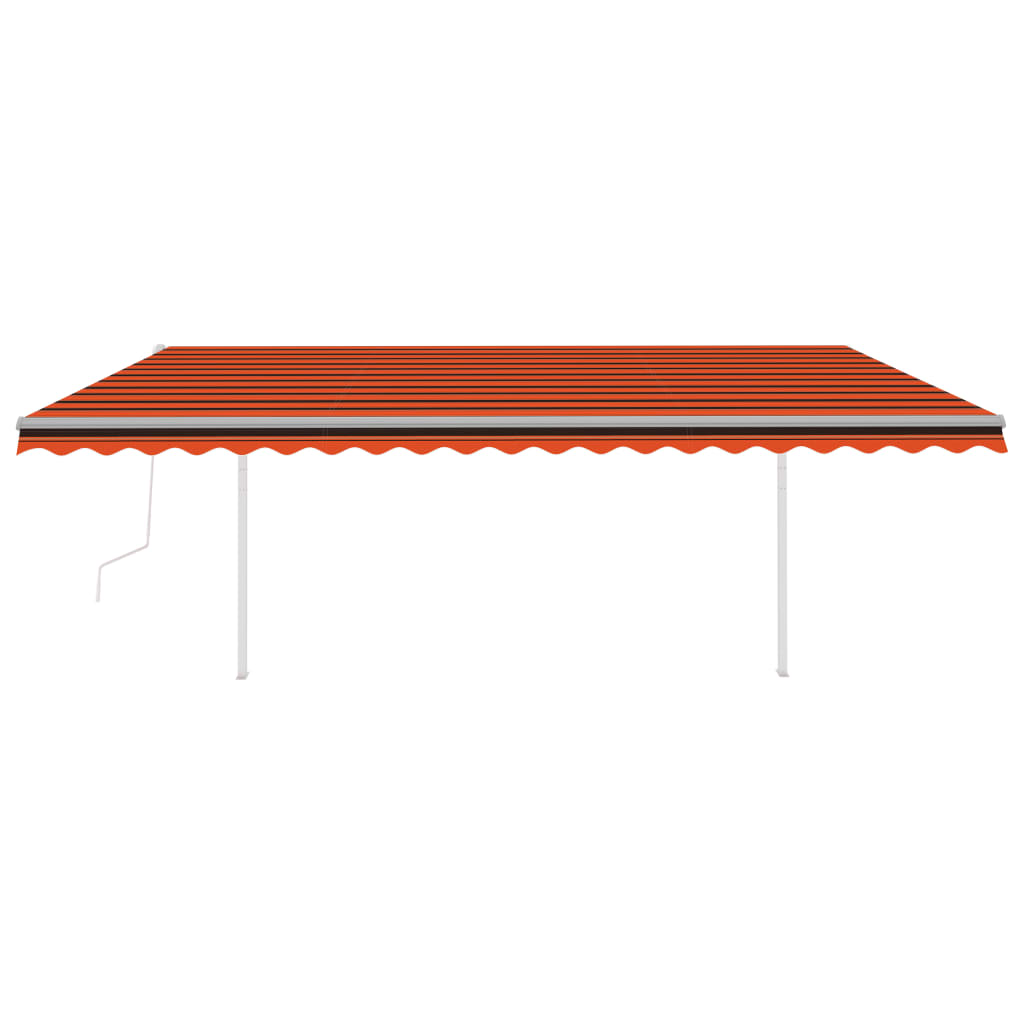 Tenda Sole Retrattile Automatica con Pali 5x3m Arancio Marrone