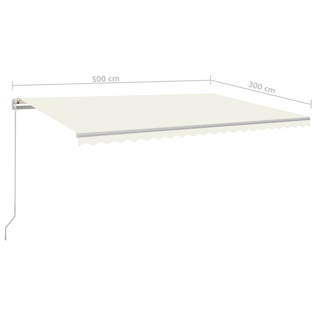Tenda Automatica con Sensore Vento e LED 5x3 m Crema